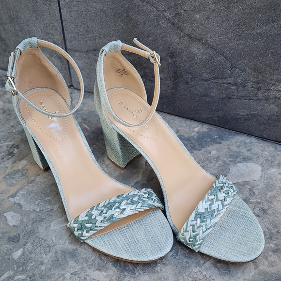 Bandolino Women's Sage/Mint Woven Armory Block Heel Dress Sandals Size 9 - Picture 7 of 13